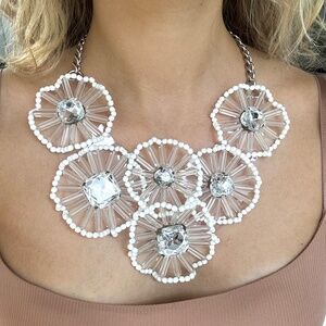 Emporio Armani White Statement Flower Necklace
